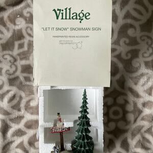 Let it snow snowman sign department 56 Village resin new‎